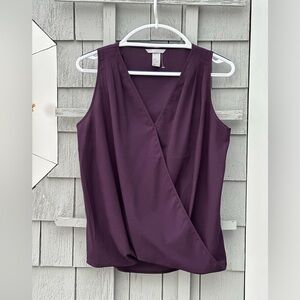 H&M Plum Sleeveless Wrap Blouse